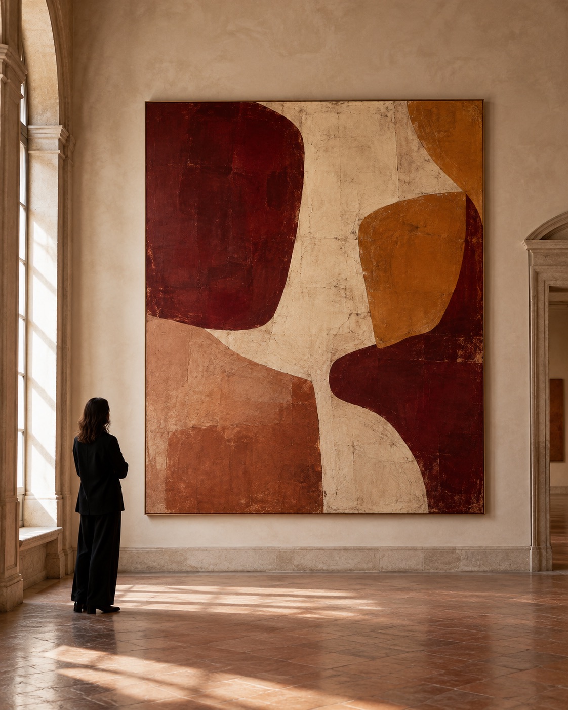 Dipinto astratto esposto in una galleria